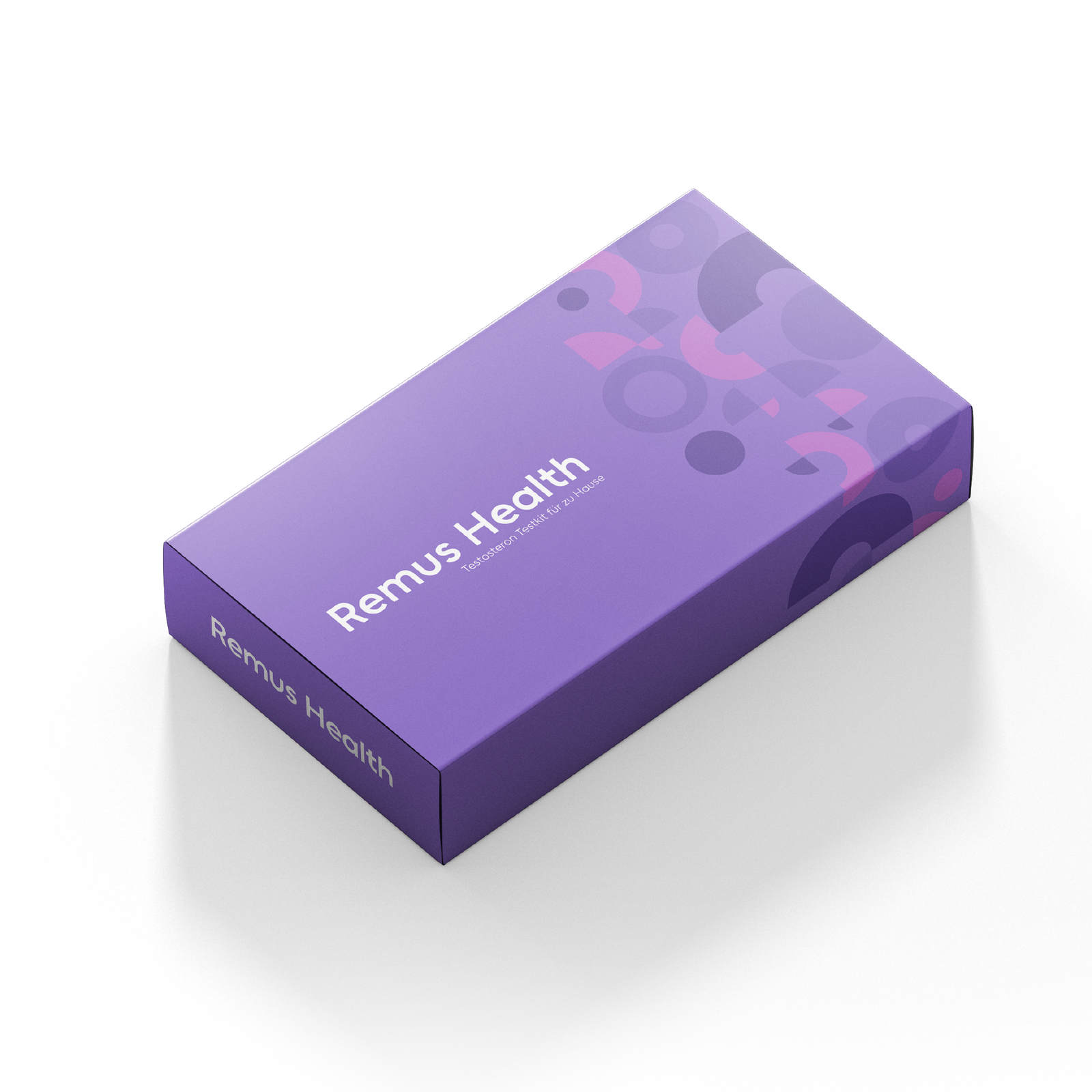 Lila Remus Health Box für den Testosteron Test zuhause – modernes Testkit zur einfachen Blutabnahme und Analyse.